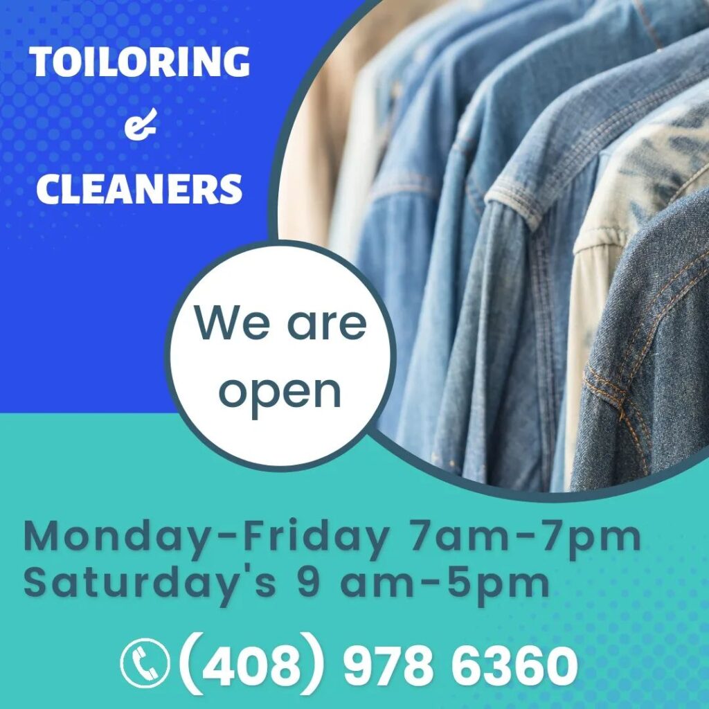 At Dina’s Cleaners we offer you a tailoring and cleaning service